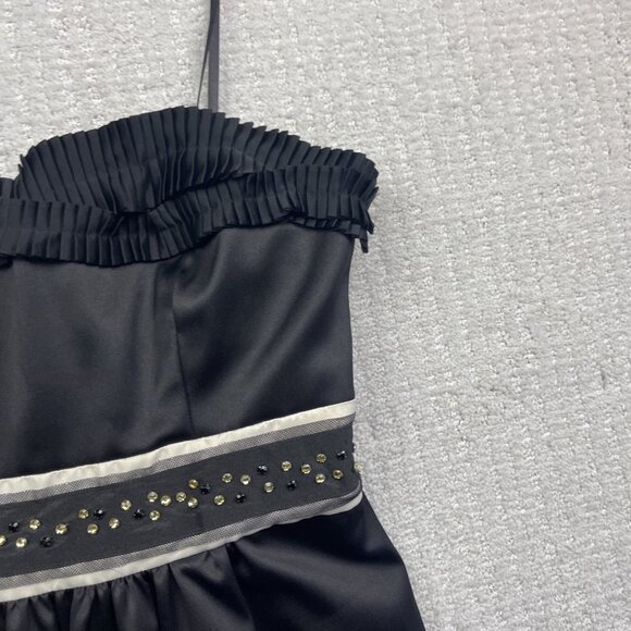 Max & Cleo Evening  Cocktail Dress Mini Strapless Party Sz 4 Black Rhinestone - Picture 6 of 13